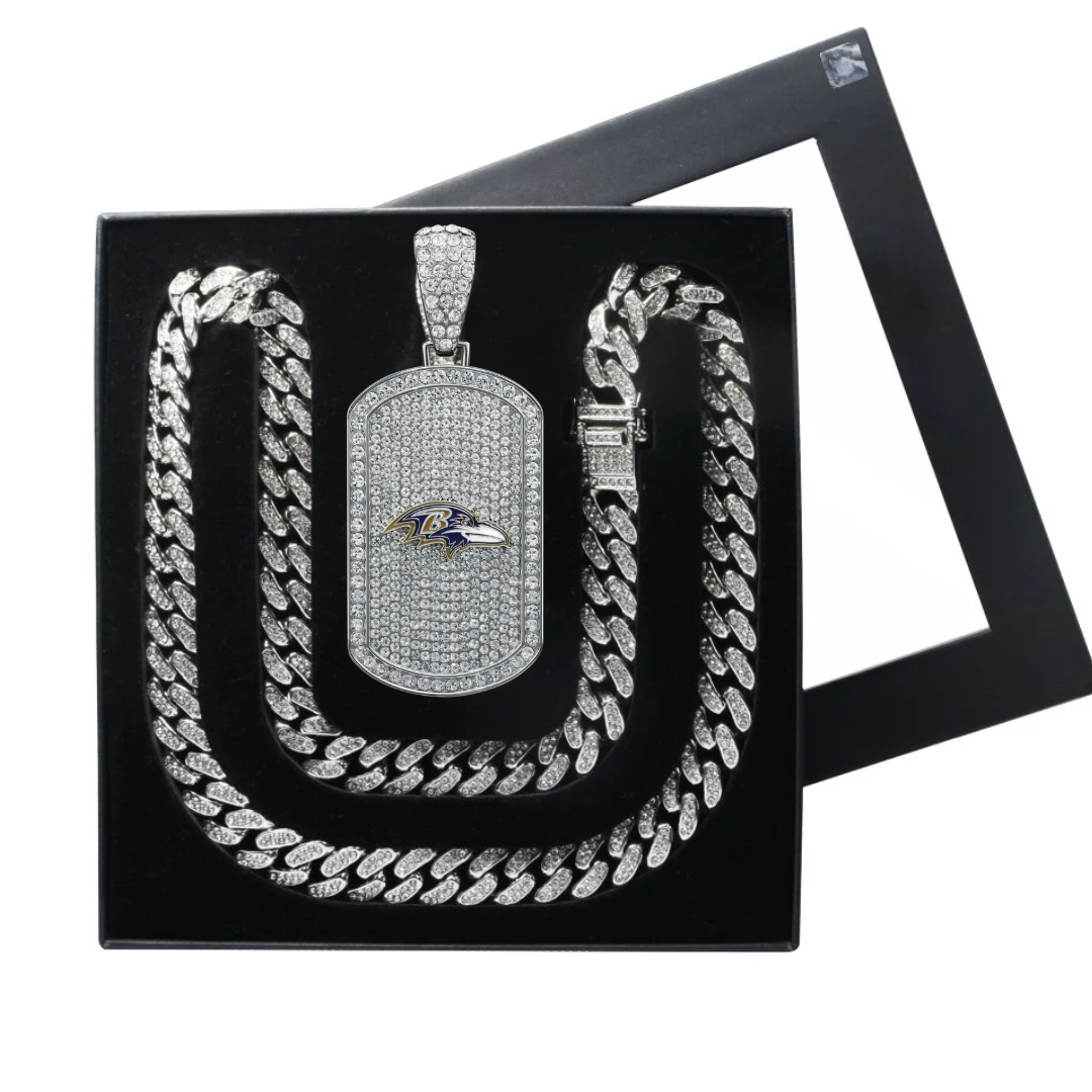 Baltimore Ravens Bling Dog Tag & 30