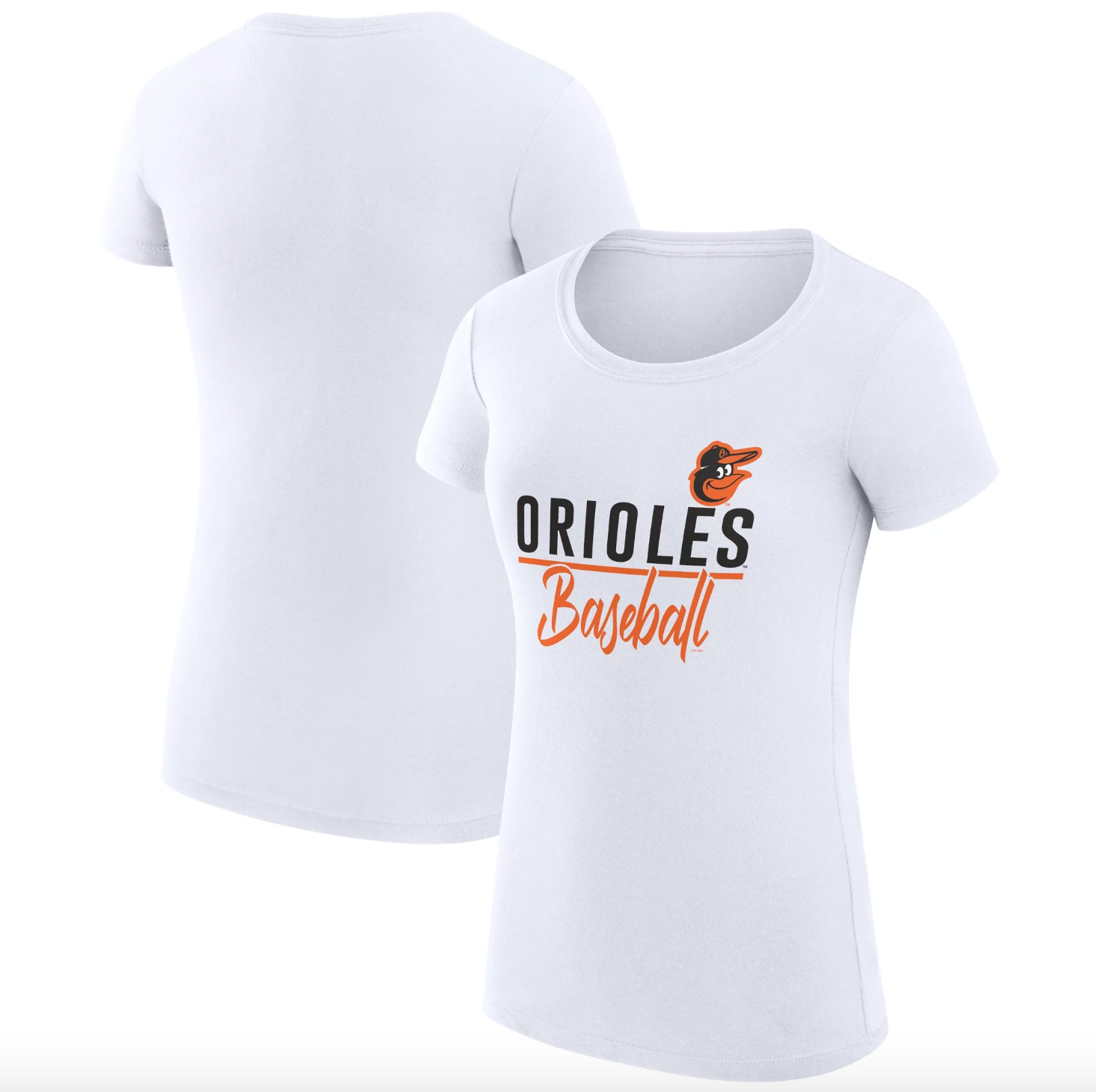 Baltimore Orioles Women s White Team Graphic Fitted Shirt Poor Boys Sports